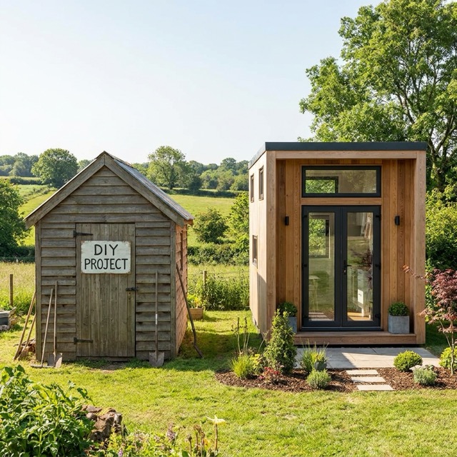 shed tiny home cost comparison Florida - DIY vs professional conversion