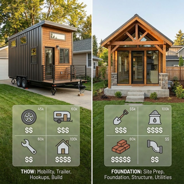 tiny home cost Florida - price breakdown THOW vs foundation