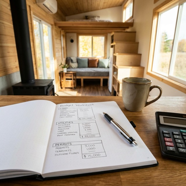tiny home budget worksheet Florida - land, utilities, permits