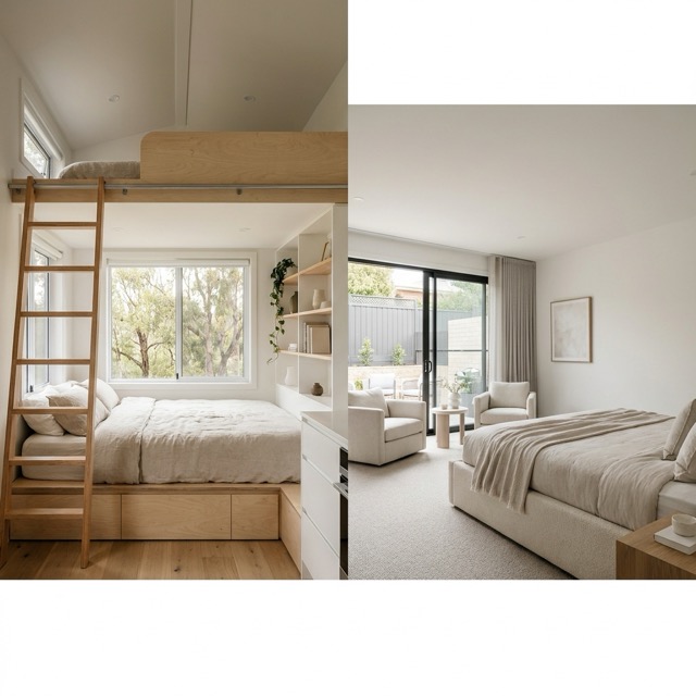 tiny house loft vs downstairs bedroom Colorado