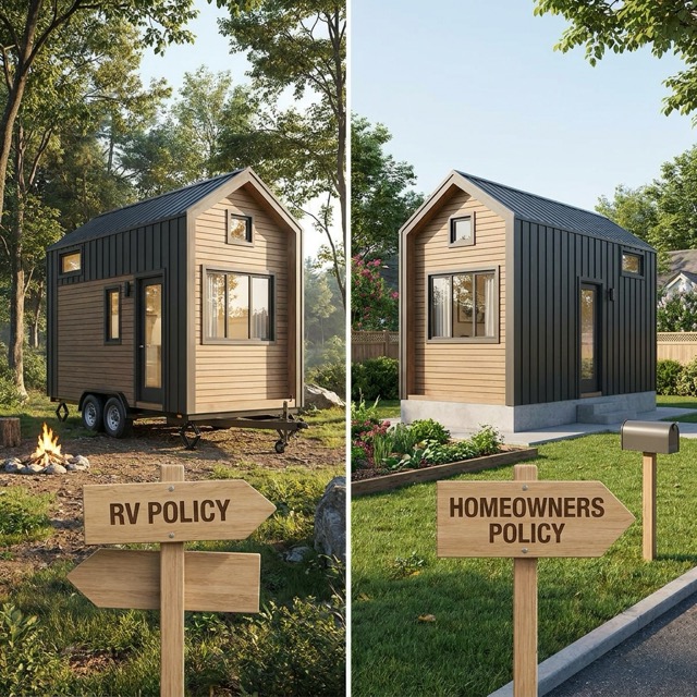 tiny home insurance Michigan - RV vs homeowners policy options