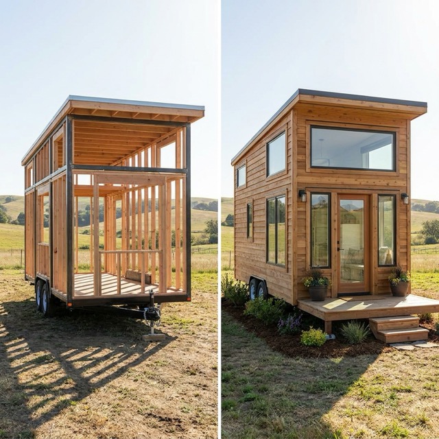 tiny home kits Florida - shell vs complete kit comparison