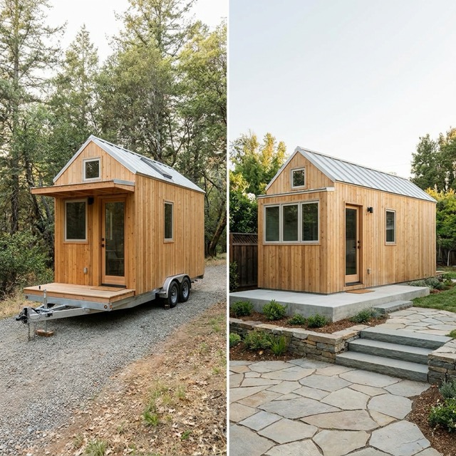 tiny house on wheels vs foundation Georgia - comparison chart